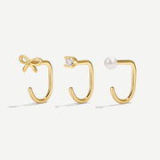 Stay Close Bow Hoops Set - ARDANT