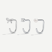Stay Close Bow Hoops Set - ARDANT