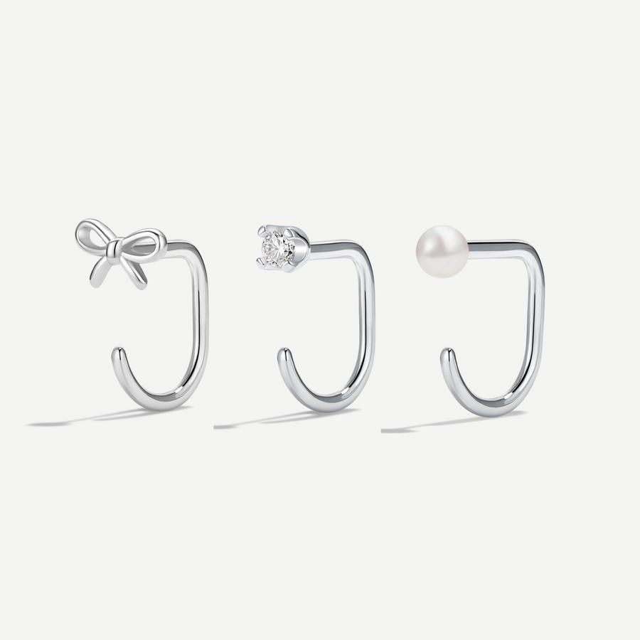Stay Close Bow Hoops Set - ARDANT