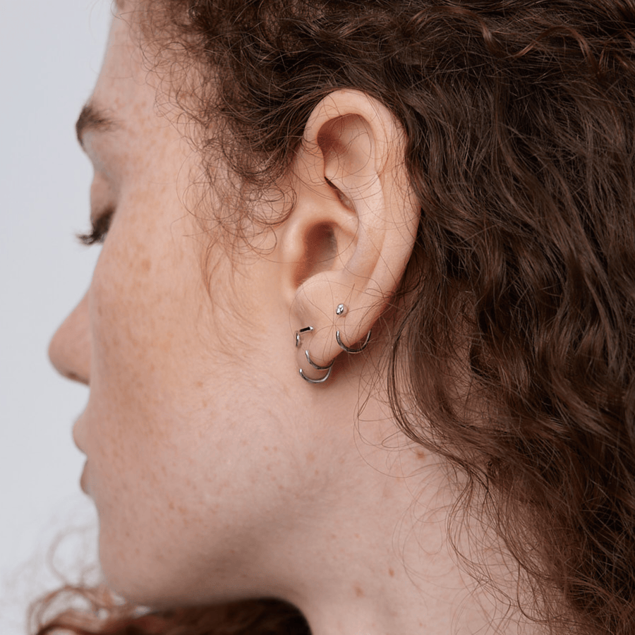 Stay Close Moissanite Bezel Hoops - ARDANT