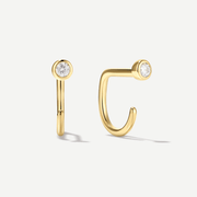 Stay Close Moissanite Bezel Hoops - ARDANT