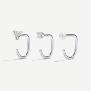 Stay Close Pearl Hoops Set - ARDANT
