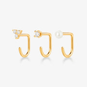 Stay Close Pearl Hoops Set - ARDANT