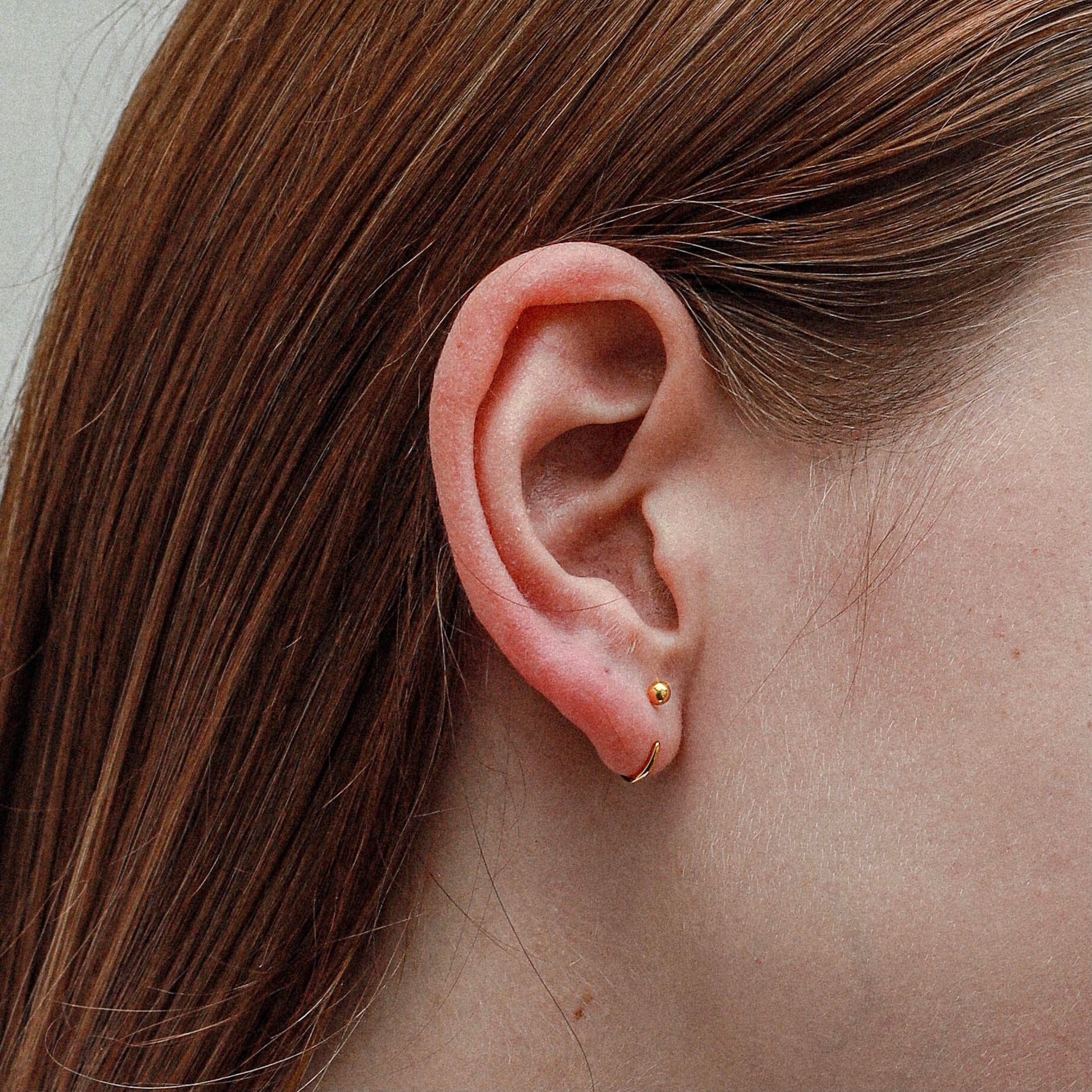 Side View of Stay Close Ball Hoops - Poke-Free, Hypoallergenic Design